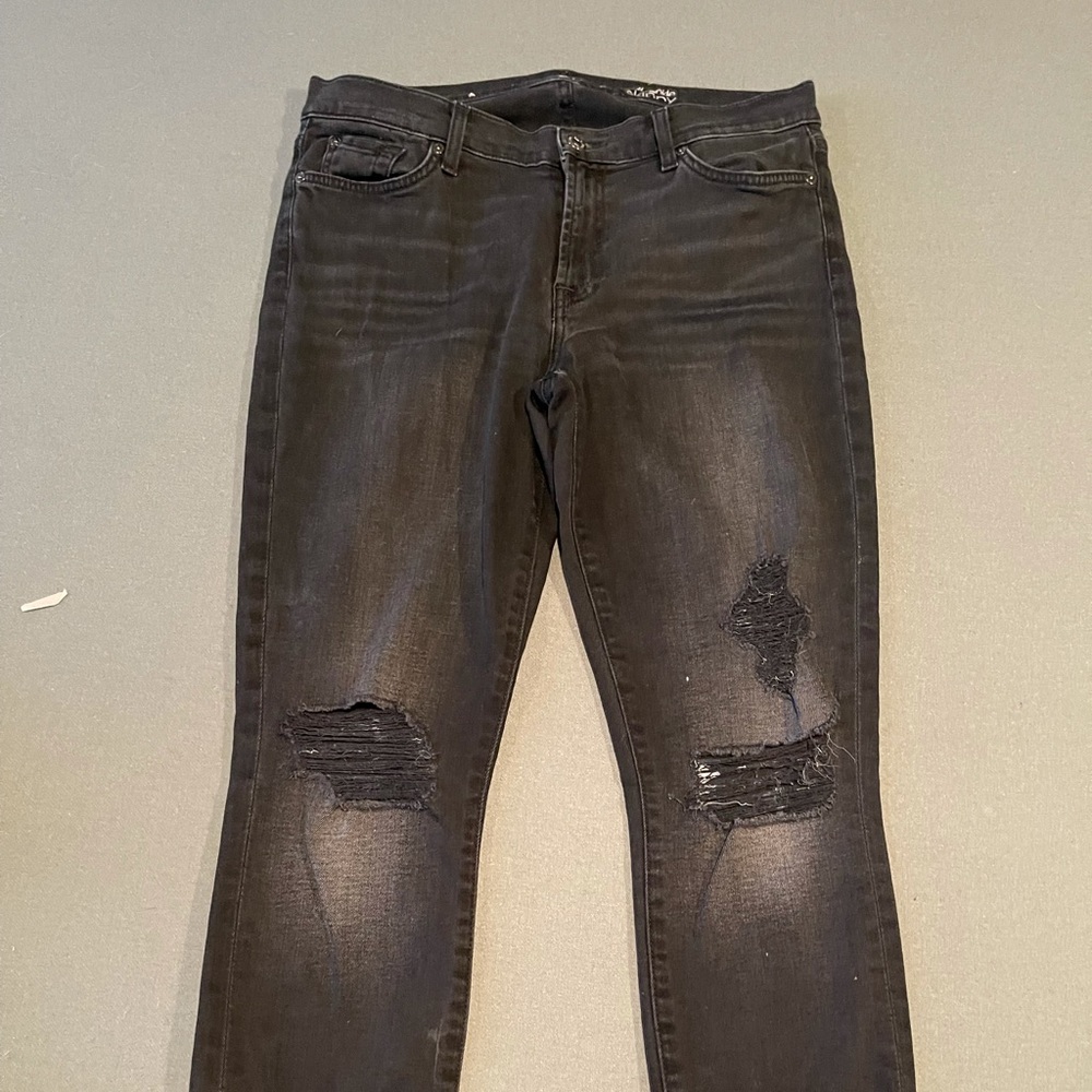 7 For All Mankind Distressed Ankle Skinny